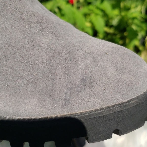 London Rebel Chelsea Platform Ankle Boots In Gray - Picture 4 of 11